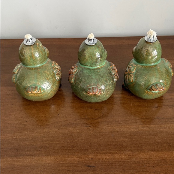 3x Green ceramic duck lantern - Picture 3 of 9